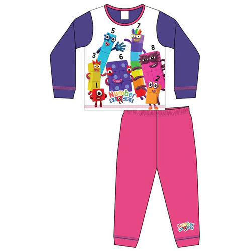 Official Children Character Blocknumbers Girls Pyjamas