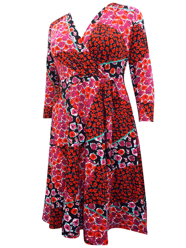 Floral Print Wrap Dress Plus Size 16 - 28