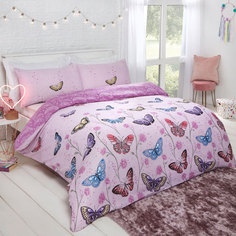 Butterfly Heaven Design Purple Duvet Set