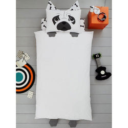 Children's Creative Novelty Dog Shaped Reversible Single Duvet Set