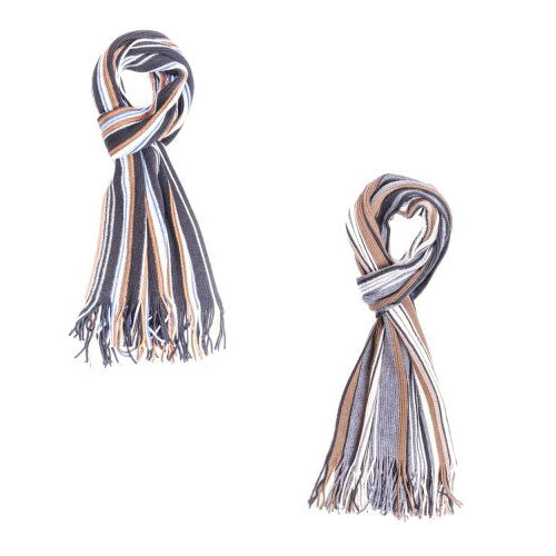 Mens Reversible Striped Scarf