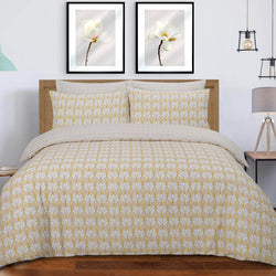 Scallop Ochre Print Design Duvet Cover Set