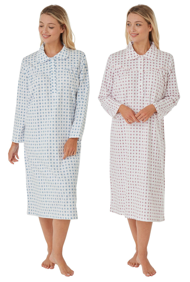 Katya 100% Brushed Cotton Wincyette Nightdresses by Marlon Size 24-26