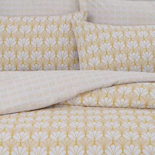 Scallop Ochre Print Design Duvet Cover Set