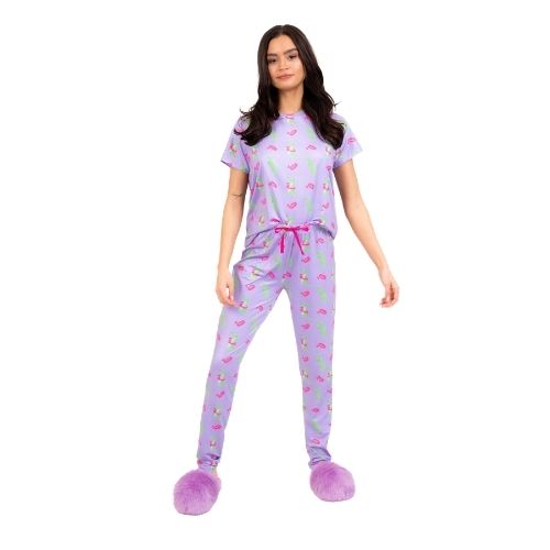 Lilac Crocodile Print T-Shirt And Leggings Size 8 - 22