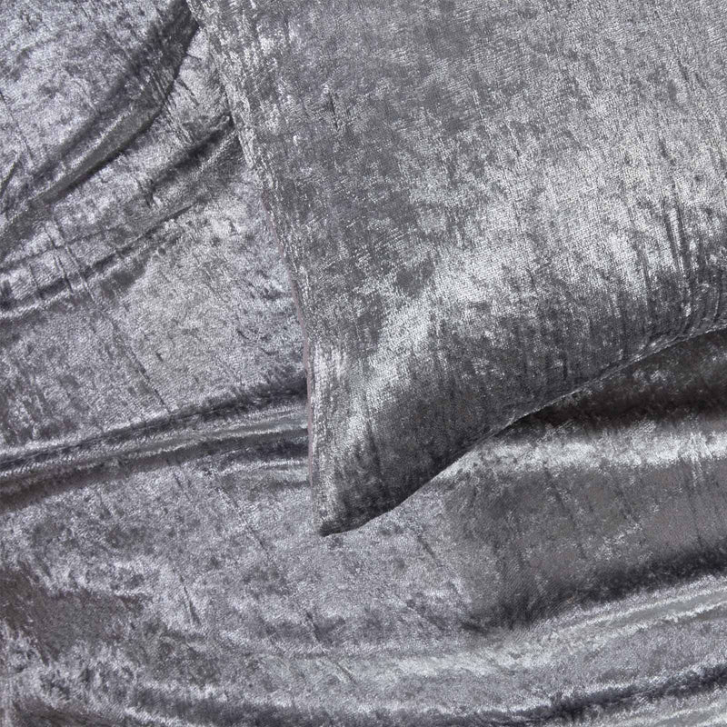 Sienna Valencia Crushed Velvet Silver Duvet Set