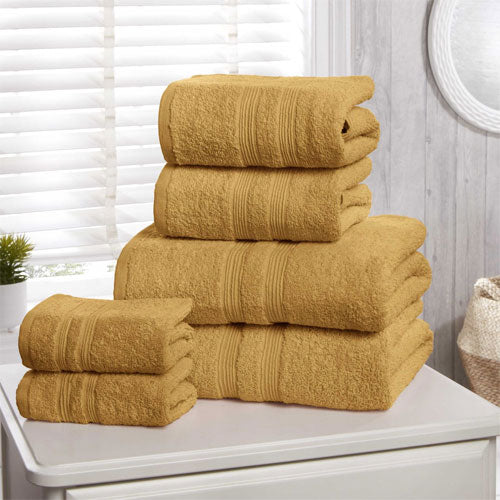 6 Piece Hotel Quality  Ochre Towel Bale