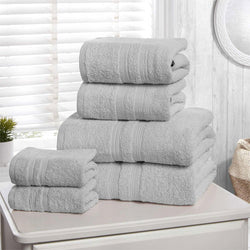 6 Piece Hotel Quality Silver Towel Bale