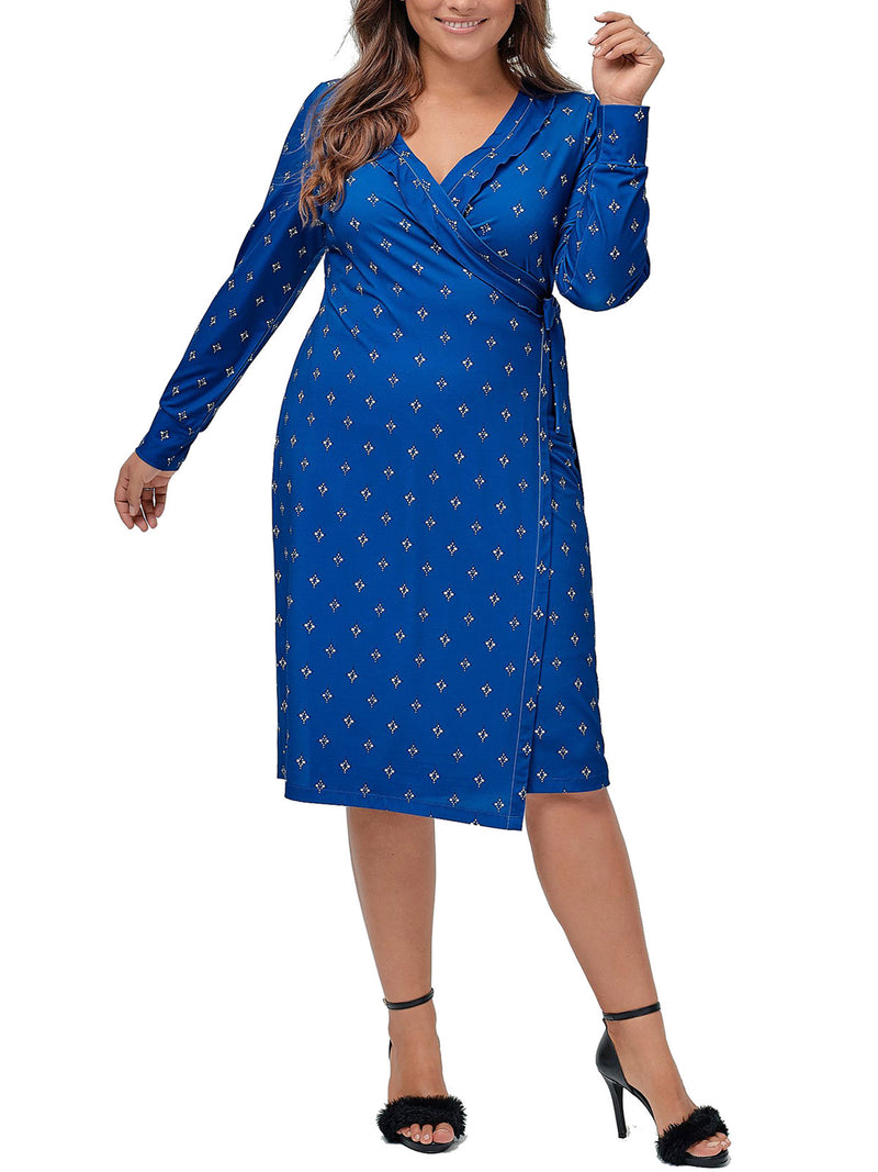 Printed Wrap Shaloma Dress Plus Size 20 - 34