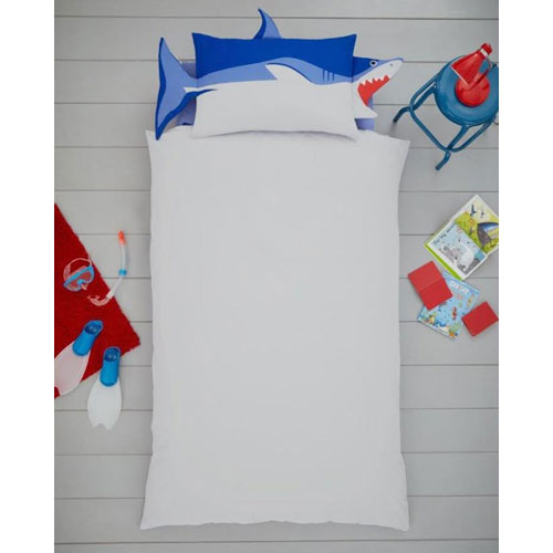 Children's Creative Novelty Shark Shaped Reversible Single Duvet Set