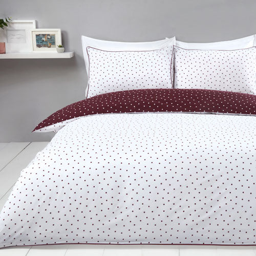 Mini Dots Wine Duvet Cover Set