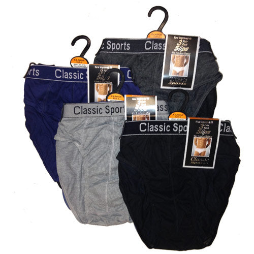 6 12 Packs Mens Classic Sports Briefs Size Small - 3 XL