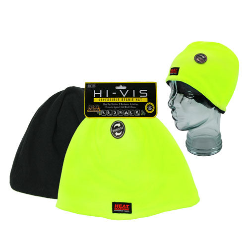 Heat Machine Hi Vis Fleece Reversible Beanie Hat