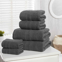 6 Piece Hotel Quality Charcoal Towel Bale