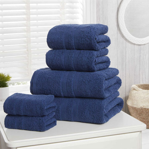 6 Piece Hotel Quality Midnight Blue Towel Bale