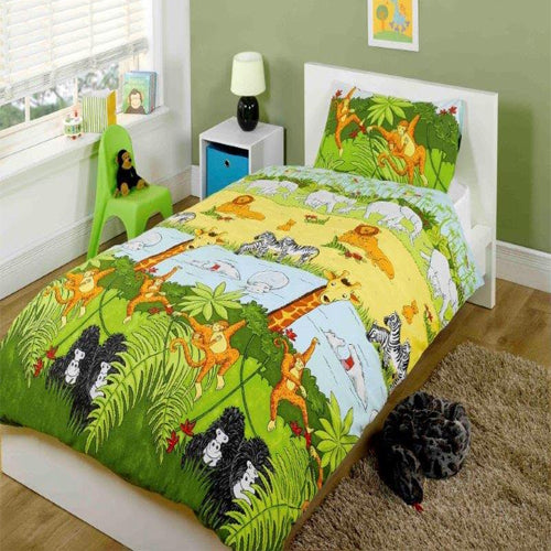 CHILDRENS FUN FILLED BEDDING CHEEKY MONKEY DUVET SET