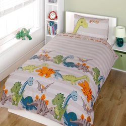 CHILDRENS FUN FILLED BEDDING DINOSAUR DUVET SET