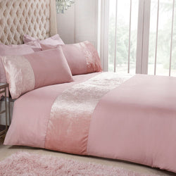 Luxury Velvet Cuff Blush Pink Duvet Cover Set