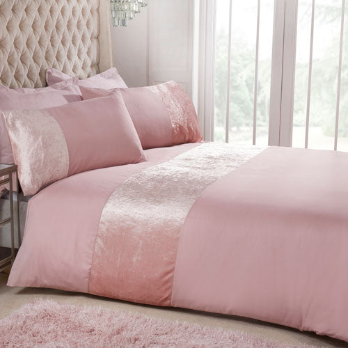 Luxury Velvet Cuff Blush Pink Duvet Cover Set