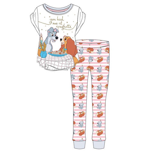 Ladies Official Lady And The Tramp Spaghetti Pyjamas Size 8 - 22