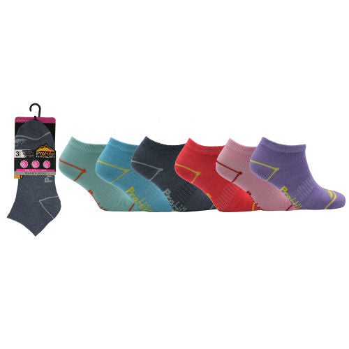 12 Pairs Ladies ProHike Trainer Socks Coloured Size 4-8