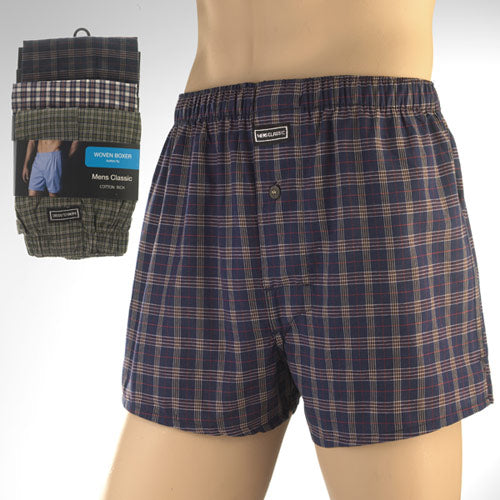 6 12 Packs Mens Cotton Rich Woven Boxer Size Small - 3 XL