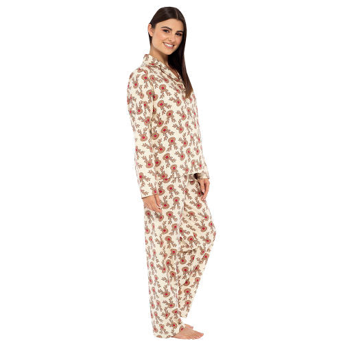 Ladies Rudolph Design Pyjamas Set Size 8 - 22