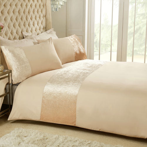 Luxury Velvet Cuff Blush Champagne Duvet Cover Set