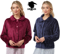 Ladies Sweet Embrace Soft Feel Embossed Bed Jackets By Lady Olga Size 10 -24