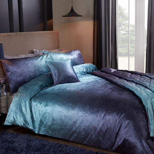 Luxury Ombre Velvet Teal Duvet Cover Set