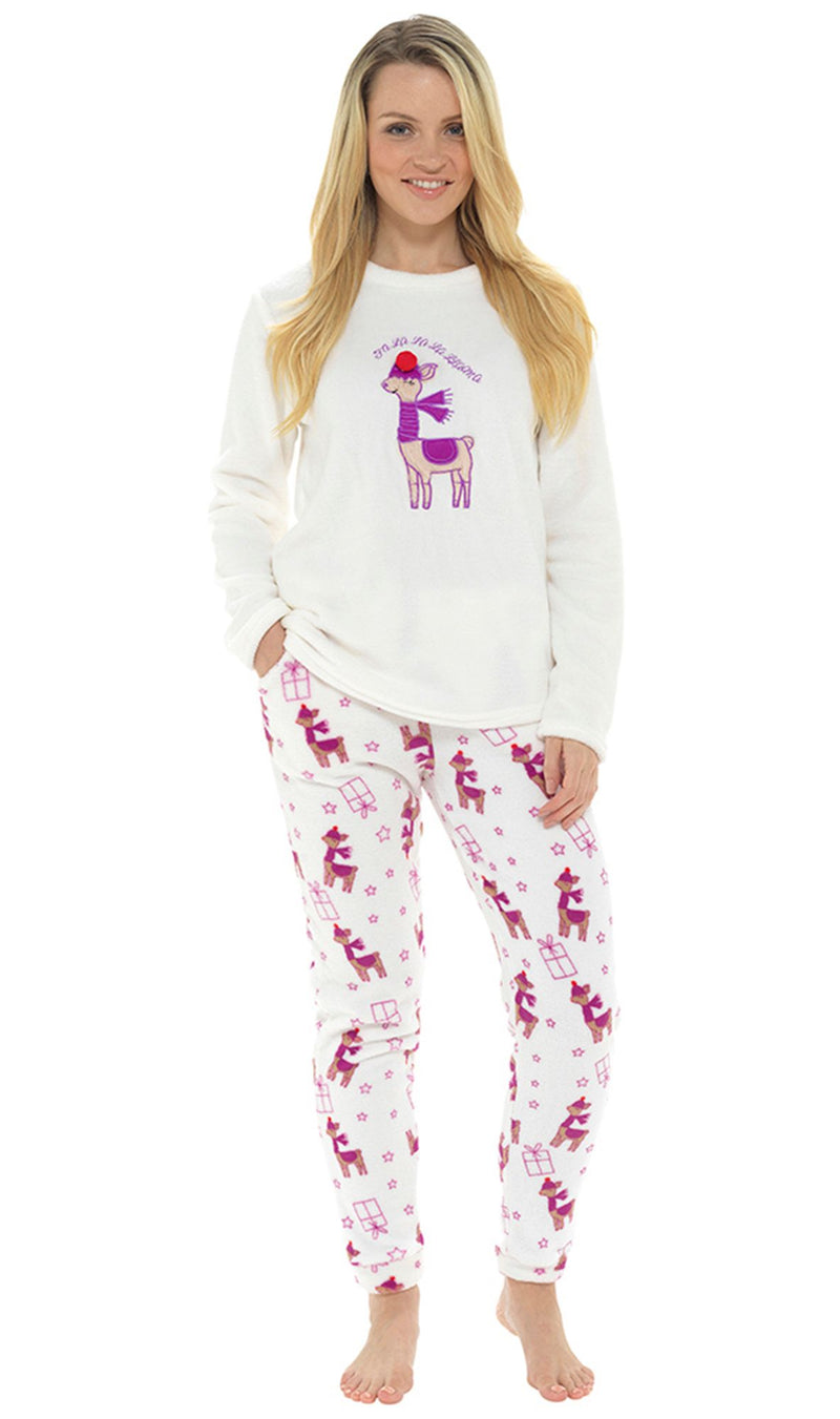 Ladies Reindeer Llama Pyjama Set Size 8 - 22