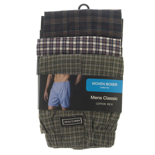 6 12 Packs Mens Cotton Rich Woven Boxer Size Small - 3 XL