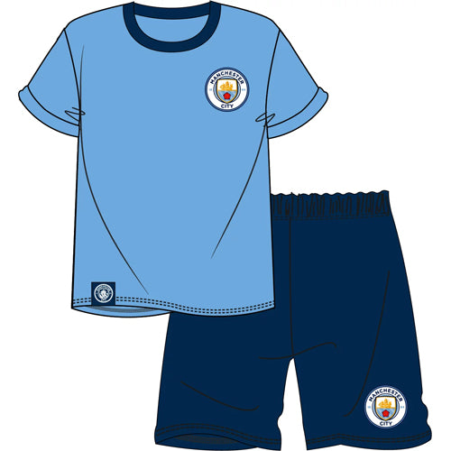 Mens Officia Manchester City Football Club Short Pyjamas Size Small - XL