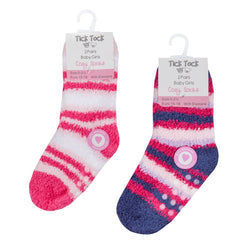 Baby Girls 4 Pack Stripe Cosy Socks With Grippers