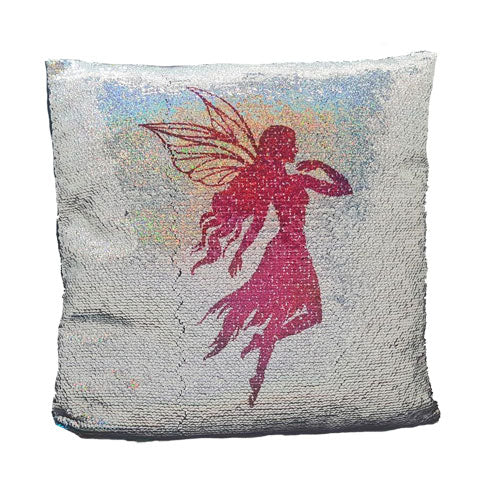 Rainbow Fairy Sequin Filled Cushion