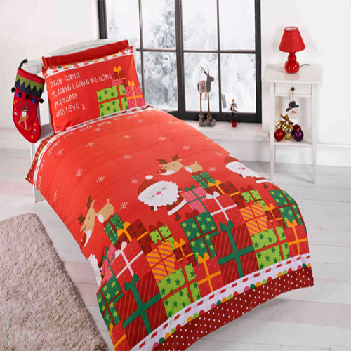 CHILDRENS CHRISTMAS BEDDING DEAR SANTA DUVET SET