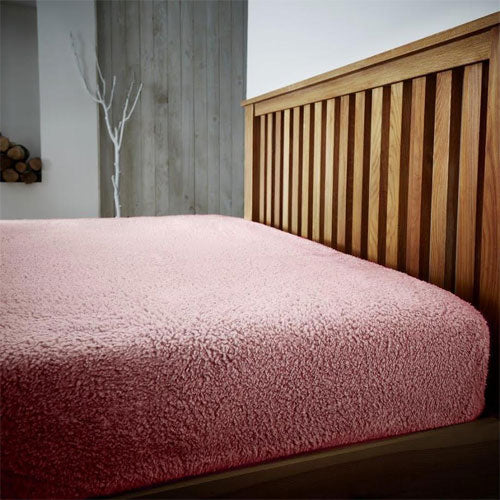 Super Soft Teddy Feel Fitted Pink Bed Sheet