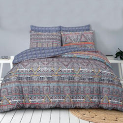 Ethnic Traveller Design Print Navy Duvet Cover Set