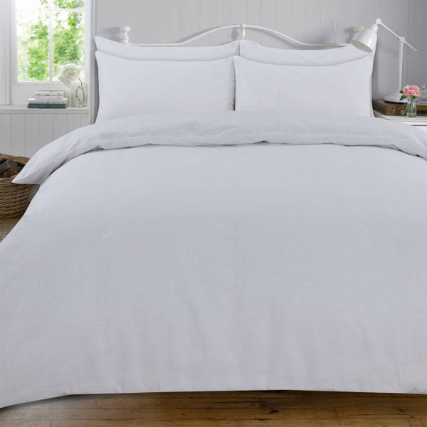 100% Cotton Plain White Duvet Set