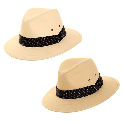 Mens Cotton Fedora With Spotty Band