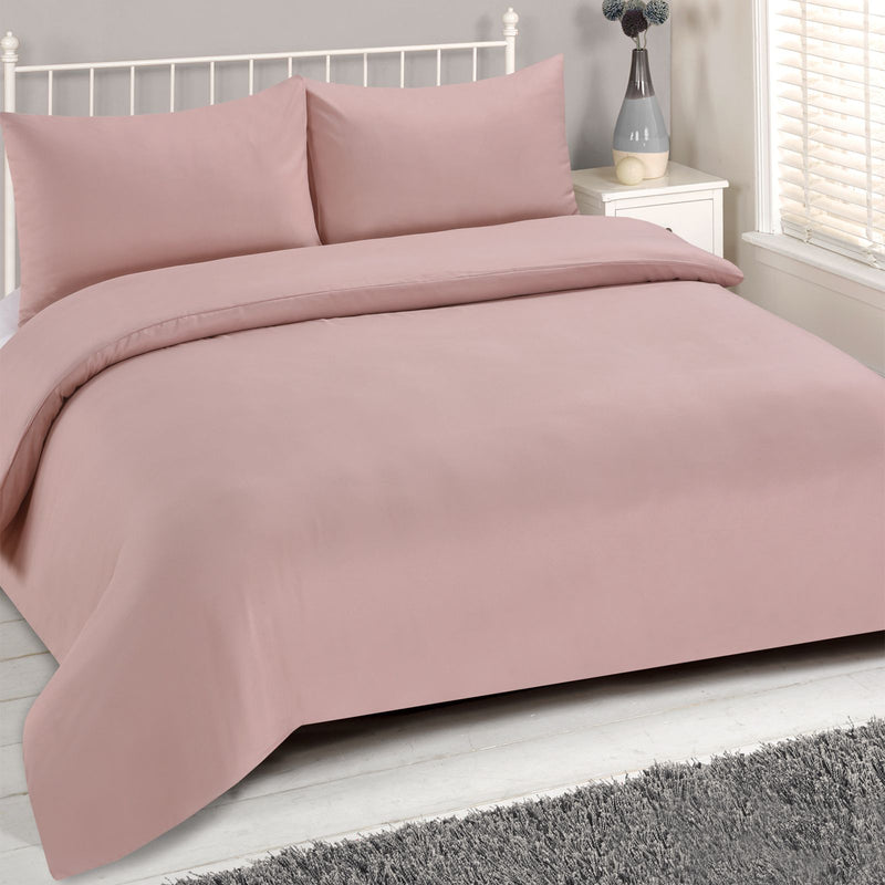 Brentfords Plain Dye Pink Duvet Set