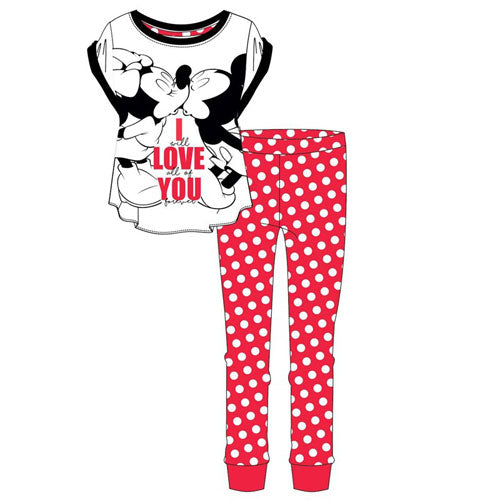 Ladies Disney Minnie Mouse Character Pyjamas Size 8 - 22