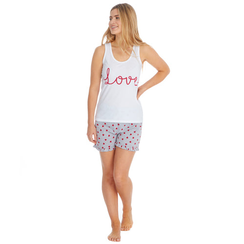 Ladies Love Vest And Shorts Set Small - XL