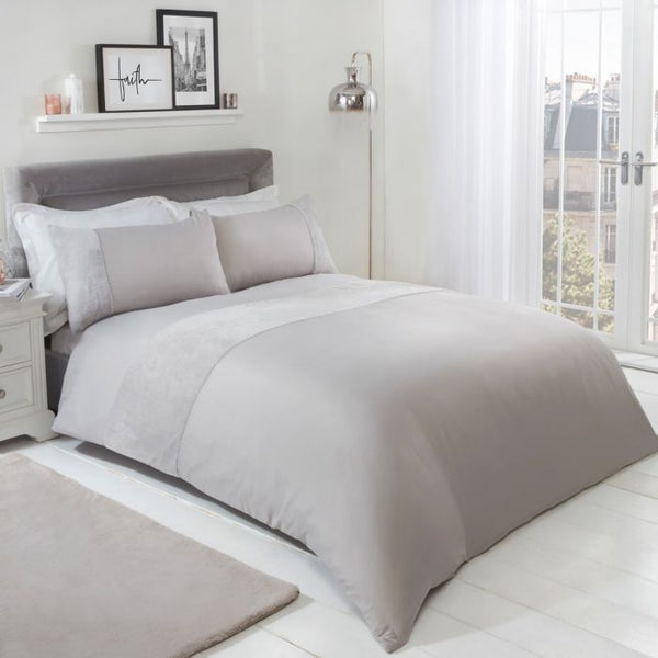 Brentfords Fleece Panel Grey King Duvet Set