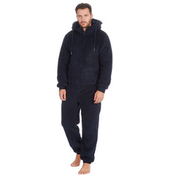 Mens Fleece Onezee Onesie All-In-One  Navy Small - XL