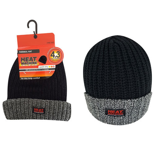 Mens Heat Machine 4.3 Tog Thermal Hat Black