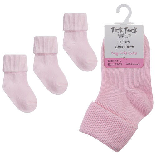 Turn Over Top Baby Ankle Socks Pink