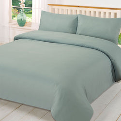 Brentfords Plain Dye Duck Egg Duvet Set