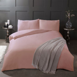 100% Brushed Cotton Flannelette Blush Pink Duvet Set