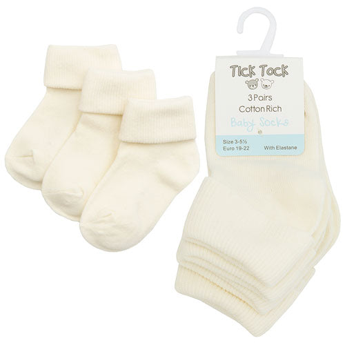 Turn Over Top Baby Ankle Socks Cream